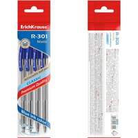 Набор шариковых ручек Erich Krause R-301 Classic Matic синий 46750 (4 шт) - Превью изображения №3 — Интернет-магазин Time-Shop