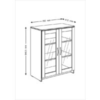 Тумба Mio Tesoro Сириус 2 двери со стеклом 78x95 2.02.03.360.1 (белый) - Превью изображения №4 — Интернет-магазин Time-Shop