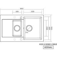 Кухонная мойка Kernau KGS H 6080 1.5B1D Graphite - Превью изображения №2 — Интернет-магазин Time-Shop