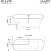 Ванна Grossman GR-2601B Forta 170x70 - Превью изображения №7 — Интернет-магазин Time-Shop