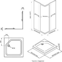 Душевой уголок Triton Вента БВ Вельвет 90х90 (с поддоном) - Превью изображения №5 — Интернет-магазин Time-Shop
