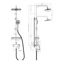Душевая система  Rossinka Silvermix RS27-46 - Превью изображения №2 — Интернет-магазин Time-Shop