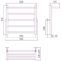 Полотенцесушитель Стилье Универсал-54 600х500 (Полка + 4) П 21 00654-6050 - Превью изображения №3 — Интернет-магазин Time-Shop