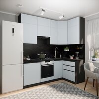 Готовая кухня ВерсоМебель Эко Премиум 1.2x2.2 правая (сумеречный голубой/ст. тунис) - Превью изображения №7 — Интернет-магазин Time-Shop