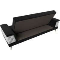 Диван Лига диванов Лига-023 119147 (велюр черный/компаньон/декоративные подушки экокожа белый) - Превью изображения №7 — Интернет-магазин Time-Shop