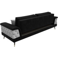 Диван Лига диванов Лига-023 119147 (велюр черный/компаньон/декоративные подушки экокожа белый) - Превью изображения №5 — Интернет-магазин Time-Shop