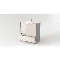  Дабер Тумба под умывальник 017 Тобага/Эридан 80 Т17.8Т.0.19Б (бежевый/серый/ручка белая) - Превью изображения №2 — Интернет-магазин Time-Shop