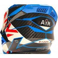 Мотошлем AIM RH855 Carbon Razor RH855R-DBR-XS (XS, синий/красный) - Превью изображения №11 — Интернет-магазин Time-Shop