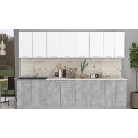 Готовая кухня Интерлиния Мила Лайт 3.0 (белый платинум/бетон/бискайская сосна) - Превью изображения №2 — Интернет-магазин Time-Shop