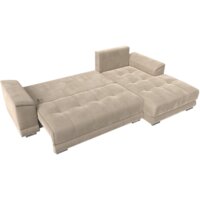 Угловой диван Лига диванов НордСтар правый 121105 (велюр бежевый/подушки велюр бежевый) - Превью изображения №8 — Интернет-магазин Time-Shop