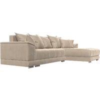 Угловой диван Лига диванов НордСтар правый 121105 (велюр бежевый/подушки велюр бежевый) - Превью изображения №4 — Интернет-магазин Time-Shop