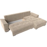 Угловой диван Лига диванов НордСтар правый 121105 (велюр бежевый/подушки велюр бежевый) - Превью изображения №7 — Интернет-магазин Time-Shop