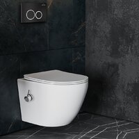 Унитаз подвесной Roxen Antares Bidet в комплекте с инсталляцией StounFix Dual Fresh 6 в 1 906342 (кнопка: черный матовый) - Превью изображения №14 — Интернет-магазин Time-Shop