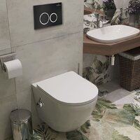 Унитаз подвесной Roxen Antares Bidet в комплекте с инсталляцией StounFix Dual Fresh 6 в 1 906342 (кнопка: черный матовый) - Превью изображения №13 — Интернет-магазин Time-Shop