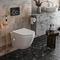Унитаз подвесной Roxen Antares Bidet в комплекте с инсталляцией StounFix Dual Fresh 6 в 1 906342 (кнопка: черный матовый) - Превью изображения №12 — Интернет-магазин Time-Shop