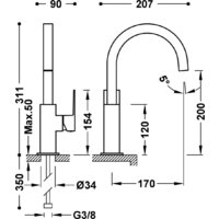 Смеситель Tres 00660602Nm - Превью изображения №2 — Интернет-магазин Time-Shop