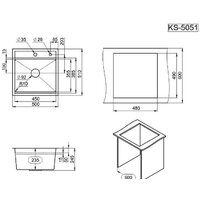 Кухонная мойка Granula KS-5051 (сатин) - Превью изображения №4 — Интернет-магазин Time-Shop