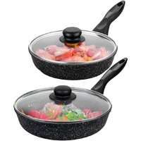 Набор сковород Elan Gallery Гармония вкуса 120219+2 (черный мрамор) - Превью изображения №5 — Интернет-магазин Time-Shop