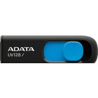 USB Flash ADATA DashDrive UV128 128GB (черный/синий) - Превью изображения №2 — Интернет-магазин Time-Shop