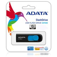 USB Flash ADATA DashDrive UV128 128GB (черный/синий) - Превью изображения №4 — Интернет-магазин Time-Shop