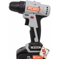 Дрель-шуруповерт Ресанта ДА-20-2ЛК-Б (с 2-мя АКБ, кейс) - Превью изображения №9 — Интернет-магазин Time-Shop