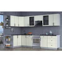 Готовая кухня Интерлиния Тренд 1.7x3.2 левая (белый/белый/кастилло темный) - Превью изображения №4 — Интернет-магазин Time-Shop