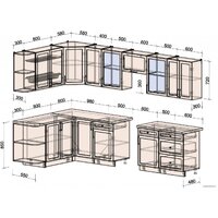 Готовая кухня Интерлиния Тренд 1.7x3.2 левая (белый/белый/кастилло темный) - Превью изображения №5 — Интернет-магазин Time-Shop