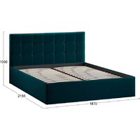 Кровать Трия Джоли Тип 1 универсальный 180x200 (велюр Confetti Izumrud) - Превью изображения №3 — Интернет-магазин Time-Shop