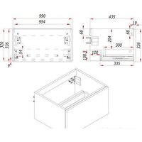  ЗОВ Тумба под умывальник Кито 100 K100LW0MRMC (белый/тростник) - Превью изображения №4 — Интернет-магазин Time-Shop
