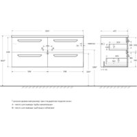  Cezares Тумба под умывальник ECO-CER-N-1200-4C-SO-2-NCS-P - Превью изображения №2 — Интернет-магазин Time-Shop
