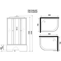 Душевая кабина Niagara Promo P90/70/40R/MT 90x70x215 - Превью изображения №3 — Интернет-магазин Time-Shop