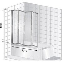 Стеклянная шторка для ванны Cerutti Spa Bouna 130x140 - Превью изображения №4 — Интернет-магазин Time-Shop