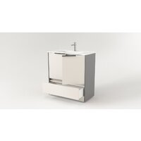  Дабер Тумба под умывальник 017 Тобага/Эридан 80 Т17.8Т.0.19Ч (бежевый/серый/ручка черная) - Превью изображения №2 — Интернет-магазин Time-Shop