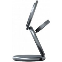 Беспроводное зарядное Magssory Signature Disc Pro для Apple 3 в 1 WCH073 (темно-серый) - Превью изображения №4 — Интернет-магазин Time-Shop