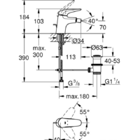 Смеситель Grohe Eurostyle S-Size (хром) [23720003] - Превью изображения №2 — Интернет-магазин Time-Shop