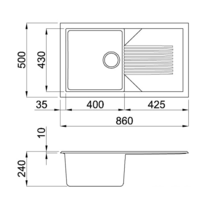 Кухонная мойка Elleci Tekno 400 White 96 - Превью изображения №2 — Интернет-магазин Time-Shop