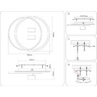 Припотолочная люстра Ambrella light FL51392/1+2 WH/BK - Превью изображения №11 — Интернет-магазин Time-Shop