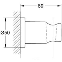 Держатель душевой лейки Grohe Rainshower 27074000 (хром) - Превью изображения №3 — Интернет-магазин Time-Shop
