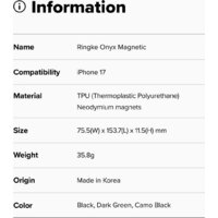Чехол для телефона Ringke Onyx Magnetic для iPhone 17 Black - Превью изображения №11 — Интернет-магазин Time-Shop
