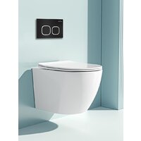 Унитаз подвесной Roxen Antares One Rimless 6 в 1 StounFix Dual Fresh 543169 (кнопка: черный матовый) - Превью изображения №9 — Интернет-магазин Time-Shop