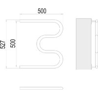 Полотенцесушитель TERMINUS М-образный 3/4 500x500 (боковое подключение, хром) - Превью изображения №3 — Интернет-магазин Time-Shop