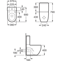 Унитаз напольный Roca Meridian-N Compacto (342248000) (без бачка, без сиденья) - Превью изображения №2 — Интернет-магазин Time-Shop