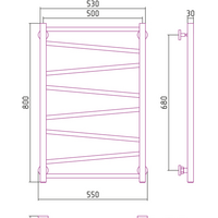 Полотенцесушитель Сунержа Сирокко 800х500 00-0253-8050 - Превью изображения №4 — Интернет-магазин Time-Shop