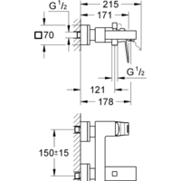Смеситель Grohe Eurocube 23140000 - Превью изображения №2 — Интернет-магазин Time-Shop