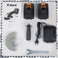 Угловая шлифмашина Bort BWS-18Li-125 (с 2-мя АКБ) - Превью изображения №4 — Интернет-магазин Time-Shop