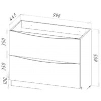  BelBagno Тумба под умывальник Marino-1000-2C-PIA-BL-P (bianco lucido) - Превью изображения №4 — Интернет-магазин Time-Shop