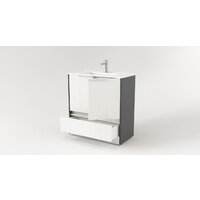  Дабер Тумба под умывальник 017 Тобага/Эридан 80 Т17.8Т.0.20Б (белый древесный/серый/ручка белая) - Превью изображения №2 — Интернет-магазин Time-Shop