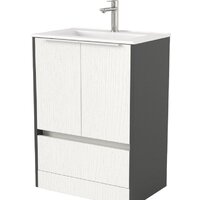 Дабер Тумба под умывальник 017 WeltWasser Deilbach 7517-60 Т17.6W.0.20Б (белый древесный/серый/ручка белая)