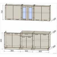 Готовая кухня Интерлиния Мила 22 (серебро/дуб веллингтон/белый гранит) - Превью изображения №6 — Интернет-магазин Time-Shop