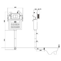 Инсталляция для унитаза Roxen для приставного унитаза Attach с кнопкой смыва 968403 (брашированное золото) - Превью изображения №7 — Интернет-магазин Time-Shop
